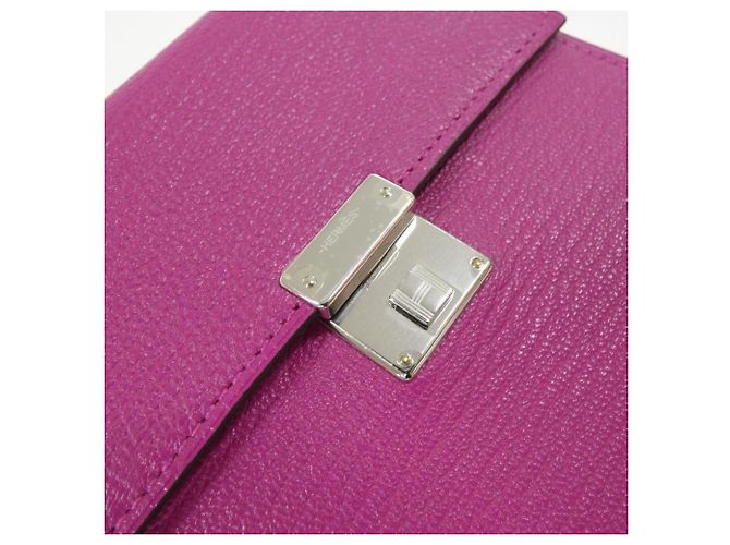 Hermès Cartera Hermes de piel Chevre Rose Purple Púrpura - vista 3