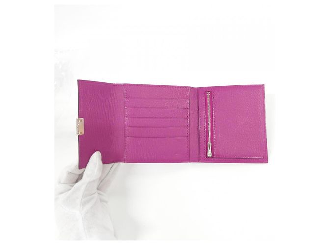 Hermès Cartera Hermes de piel Chevre Rose Purple Púrpura - vista 4
