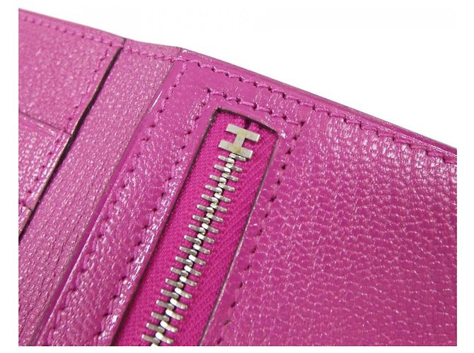 Hermès Cartera Hermes de piel Chevre Rose Purple Púrpura - vista 6