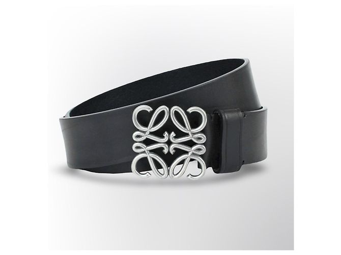 Loewe Anagram Gürtel aus schwarzem Leder - Ansicht 7