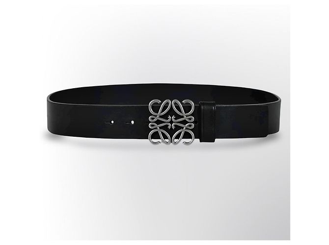 Loewe Anagram Gürtel aus schwarzem Leder - Ansicht 8