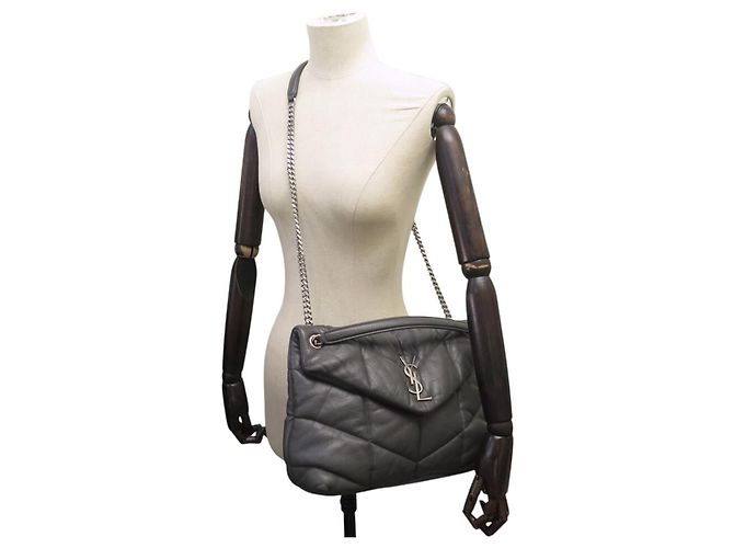 Yves Saint Laurent SAINT LAURENT LOULOU PUFFER MEDIUM 577475 GRIGIO BORSA A MANO BORSA A TRACCOLLA - vista 5