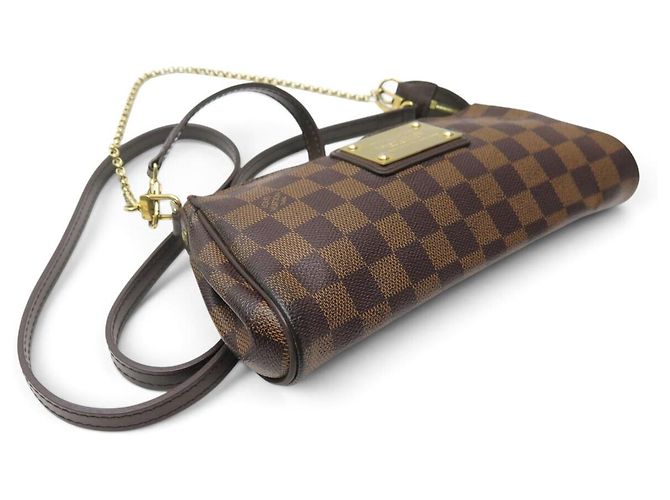 BORSA A MANO LOUIS VUITTON EVA POCHETTE TOILE DAMIER EBONY N55213 BAG Marrone - vista 3