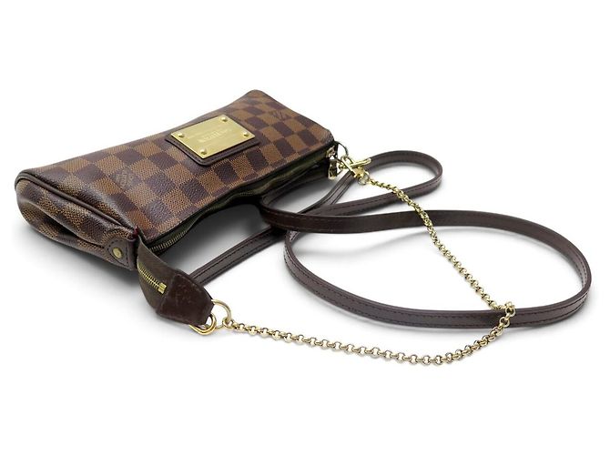 BORSA A MANO LOUIS VUITTON EVA POCHETTE TOILE DAMIER EBONY N55213 BAG Marrone - vista 4