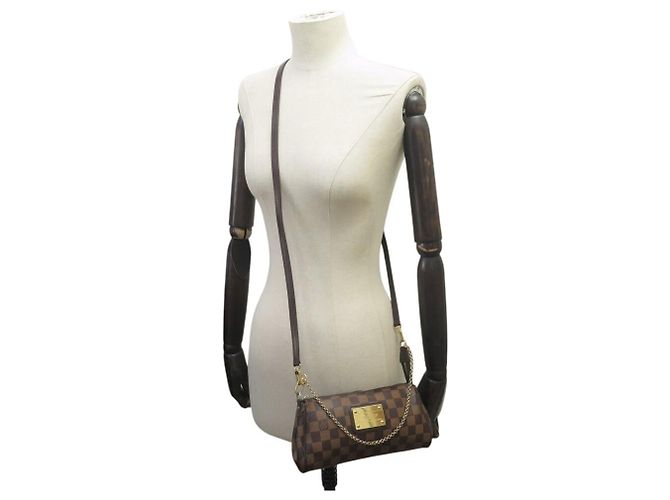 BORSA A MANO LOUIS VUITTON EVA POCHETTE TOILE DAMIER EBONY N55213 BAG Marrone - vista 5
