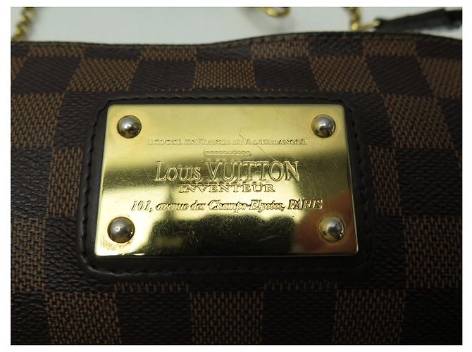 BORSA A MANO LOUIS VUITTON EVA POCHETTE TOILE DAMIER EBONY N55213 BAG Marrone - vista 7