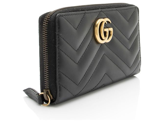 Portafoglio con zip Gucci GG Marmont in pelle matelassé - vista 2