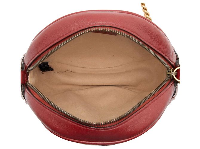 Borsa a tracolla mini rotonda GG Marmont in pelle matelassé Gucci Rosso - vista 7