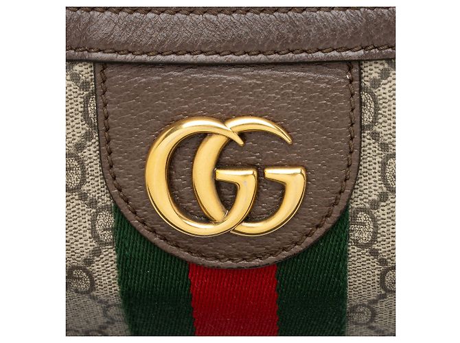 Borsa a tracolla media Gucci GG Supreme Ophidia Marrone Beige - vista 9