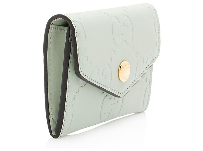 Tarjetero de piel Jumbo GG de Gucci Verde - vista 2