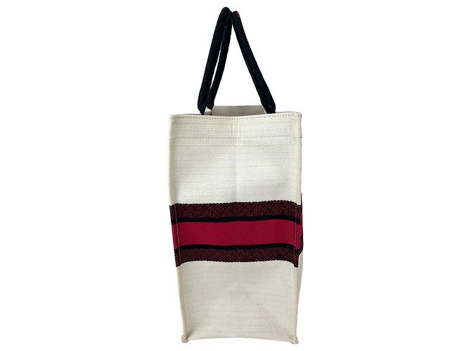 Christian Dior Red, White & Black Canvas Dioramour Je T'aime Large Book Tote - vista 10