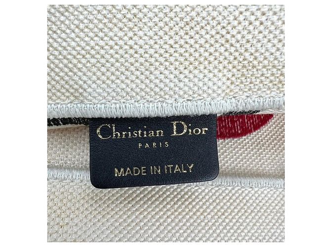 Christian Dior Red, White & Black Canvas Dioramour Je T'aime Large Book Tote - vista 4