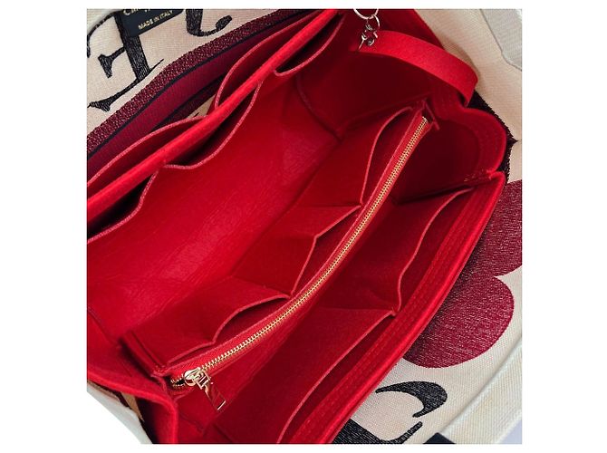 Christian Dior Red, White & Black Canvas Dioramour Je T'aime Large Book Tote - vista 8