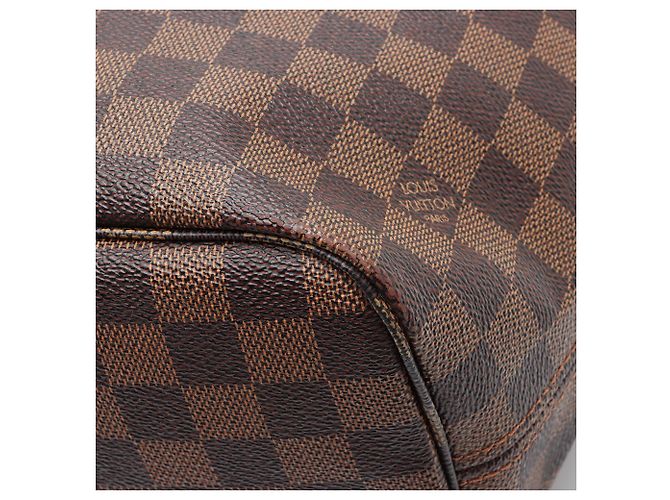 Borsa Louis Vuitton Damier Ebene Neverfull MM Tote Marrone - vista 10