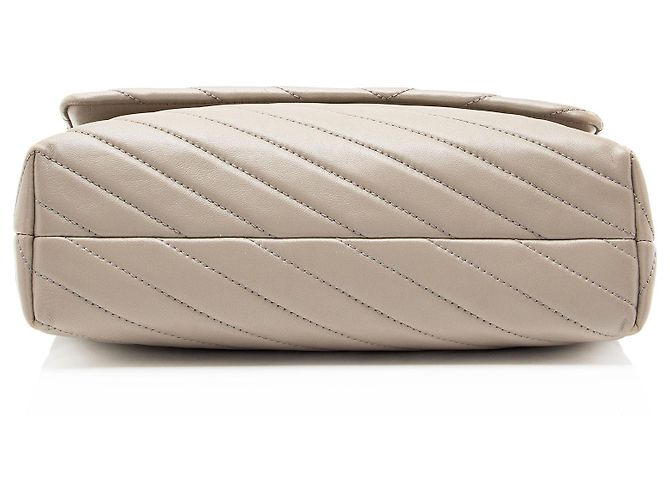Borsa a tracolla Kira Large in pelle chevron Tory Burch Grigio - vista 4