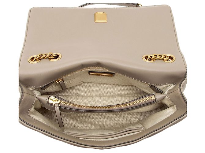 Borsa a tracolla Kira Large in pelle chevron Tory Burch Grigio - vista 6