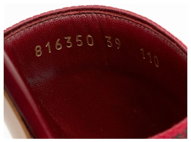 Sandali slide Gucci con logo ricamato e banda Web - Size 9 / 39 Rosso - vista 4