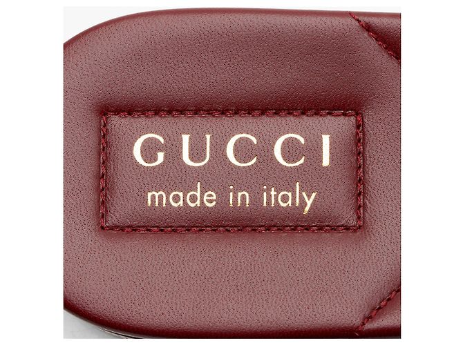 Sandali slide Gucci con logo ricamato e banda Web - Size 9 / 39 Rosso - vista 8