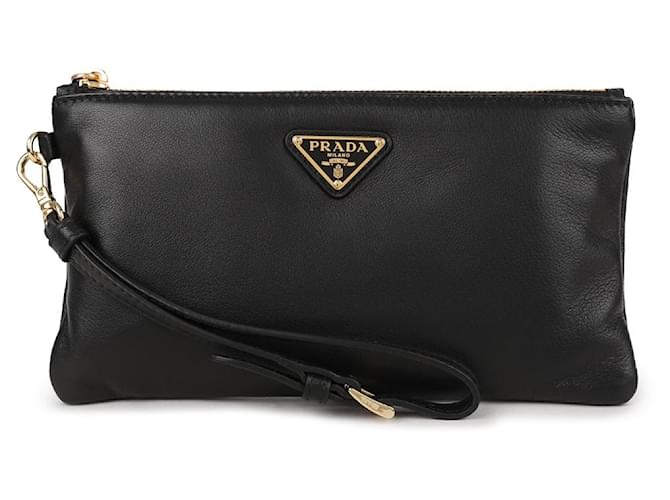 Pochette Prada in pelle nera Nero - vista 2