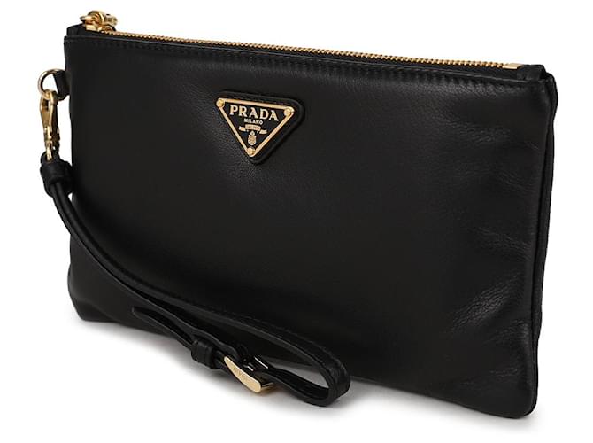 Pochette Prada in pelle nera Nero - vista 3