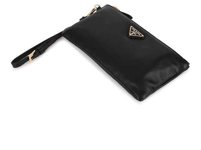 Pochette Prada in pelle nera Nero - vista 5
