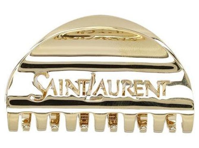Pinza de metal Saint Laurent dorada - vista 3