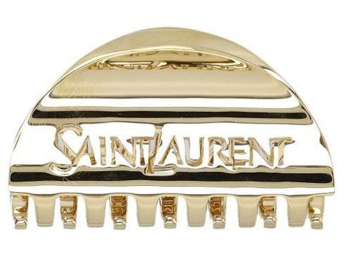 Pinza de metal Saint Laurent dorada - vista 4