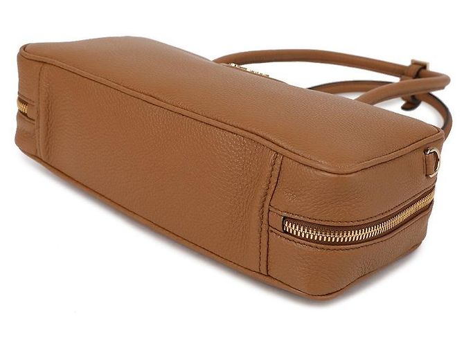 Prada Medium Lederhandtasche mit oberem Griff Braun - Ansicht 5