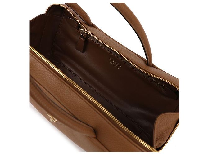 Prada Medium Lederhandtasche mit oberem Griff Braun - Ansicht 7