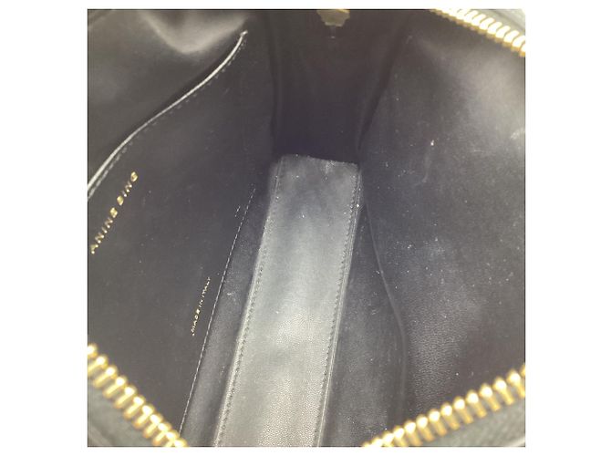 Borsa a tracolla matelassé Anine Bing Ellis in pelle nera Nero - vista 10