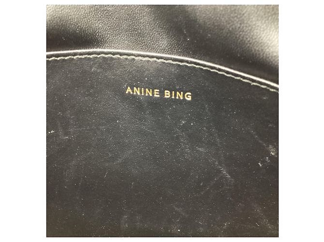 Borsa a tracolla matelassé Anine Bing Ellis in pelle nera Nero - vista 11