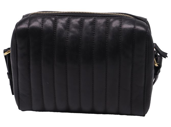 Borsa a tracolla matelassé Anine Bing Ellis in pelle nera Nero - vista 4