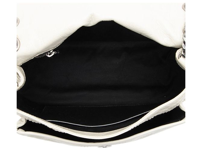Borsa a tracolla media Niki in pelle di vitello grana grossa con monogramma Saint Laurent Bianco - vista 7