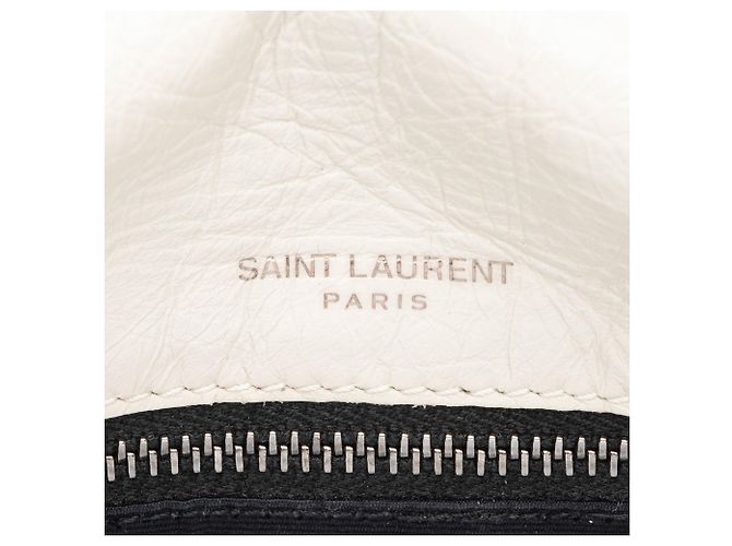 Borsa a tracolla media Niki in pelle di vitello grana grossa con monogramma Saint Laurent Bianco - vista 9