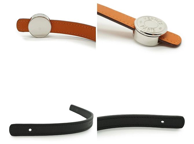 Hermès Pulsera de cuero Hermes Clou de Selle Naranja - vista 4