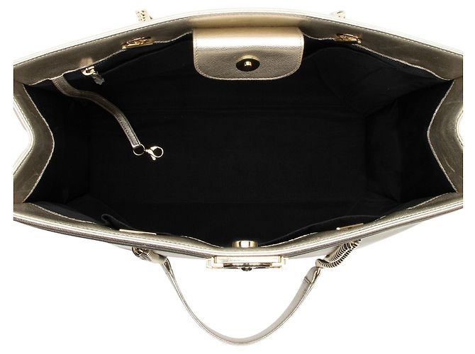 Chanel Large Boy Tote aus bicolor Kalbsleder Schwarz - Ansicht 7