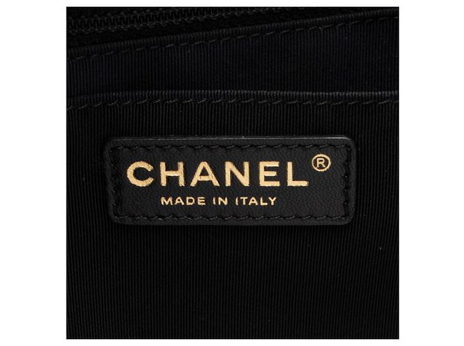 Chanel Large Boy Tote aus bicolor Kalbsleder Schwarz - Ansicht 8
