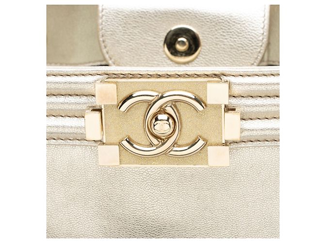 Chanel Large Boy Tote aus bicolor Kalbsleder Schwarz - Ansicht 9