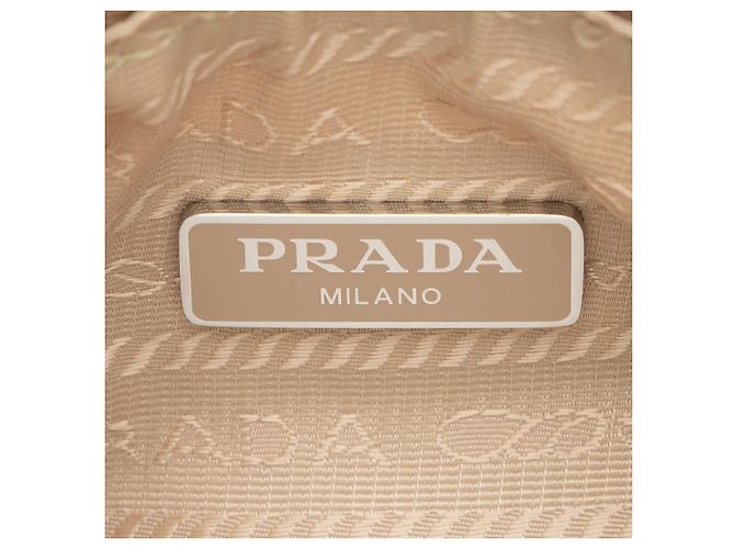 Prada Tessuto Re-Edition 2005 Crossbody Marrone Beige - vista 8