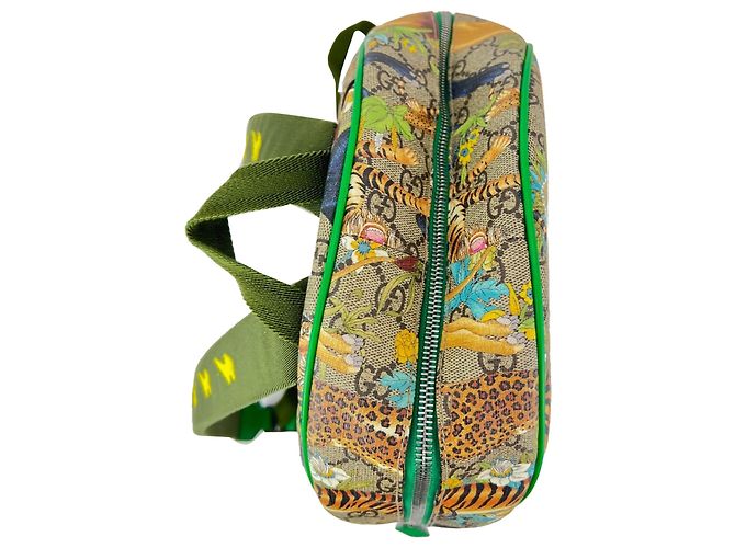 Zaino Dome per bambini Gucci GG Supreme Feline Multicolor Marrone - vista 7