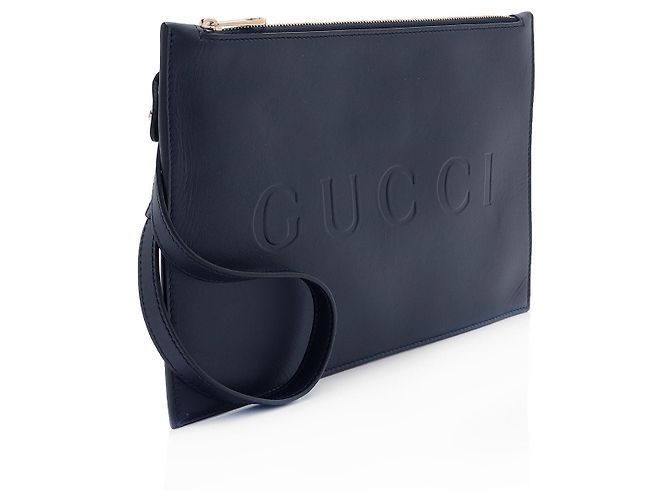 Pochette Gucci in pelle Blu - vista 2