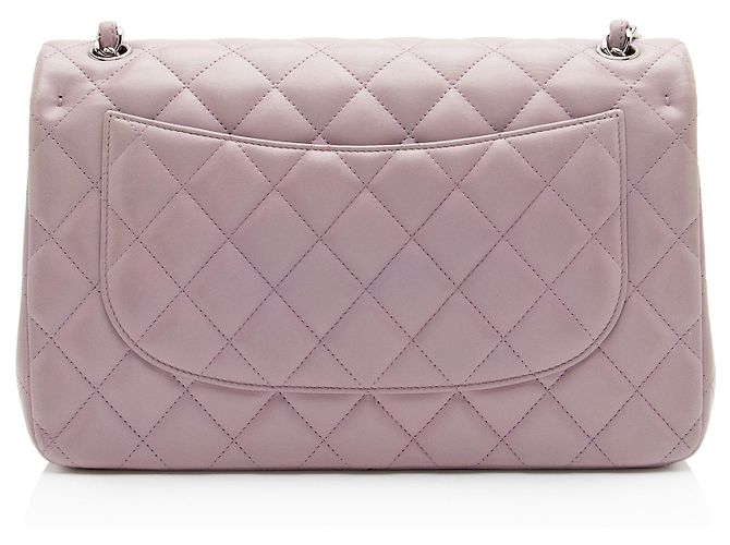 Gabrielle Borsa Chanel Classic Jumbo Double Flap in pelle di agnello Porpora - vista 3