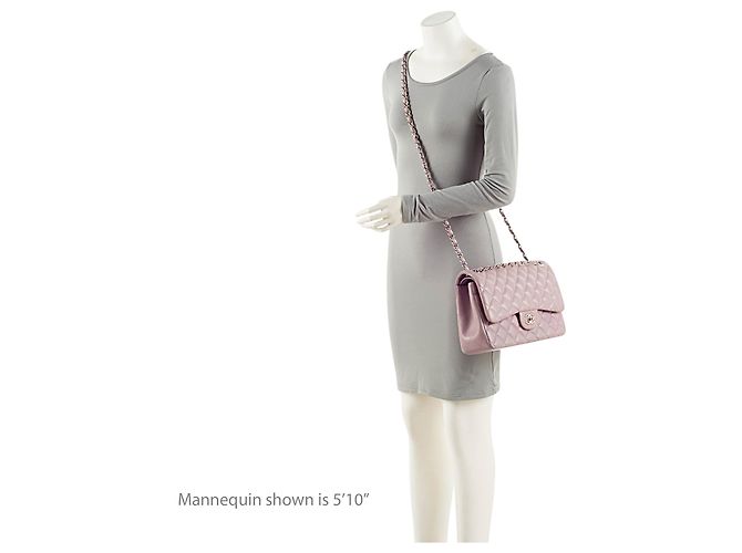 Gabrielle Borsa Chanel Classic Jumbo Double Flap in pelle di agnello Porpora - vista 5