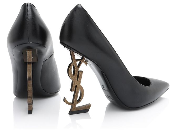 Décolleté Opyum in pelle Saint Laurent - Size 6 / 36 Nero - vista 3