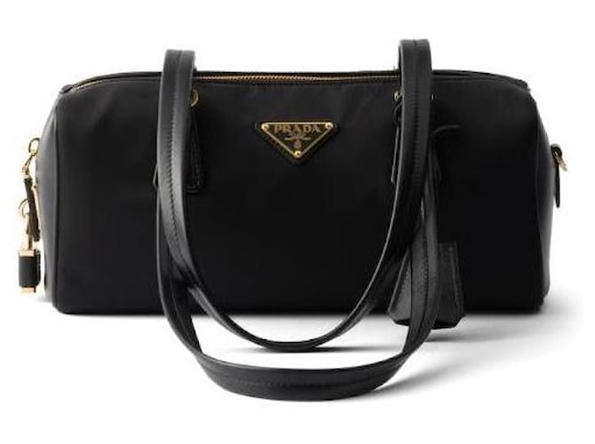 Prada Borsa Medium in Nylon e Pelle con Lucchetto Nero - vista 2