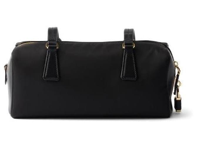 Prada Borsa Medium in Nylon e Pelle con Lucchetto Nero - vista 3