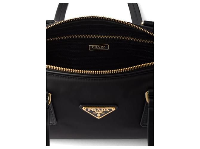 Prada Borsa Medium in Nylon e Pelle con Lucchetto Nero - vista 6