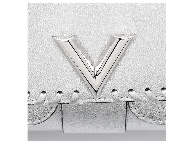 Borsa Louis Vuitton Metallic Leather Braided Very Chain Bag Argento Metallico - vista 10