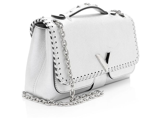 Borsa Louis Vuitton Metallic Leather Braided Very Chain Bag Argento Metallico - vista 2