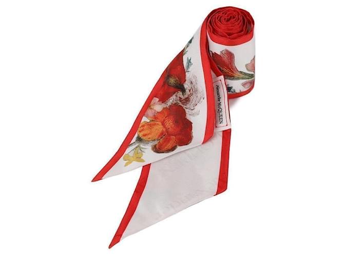 Alexander Mcqueen Twilly con stampa floreale Rosso - vista 3